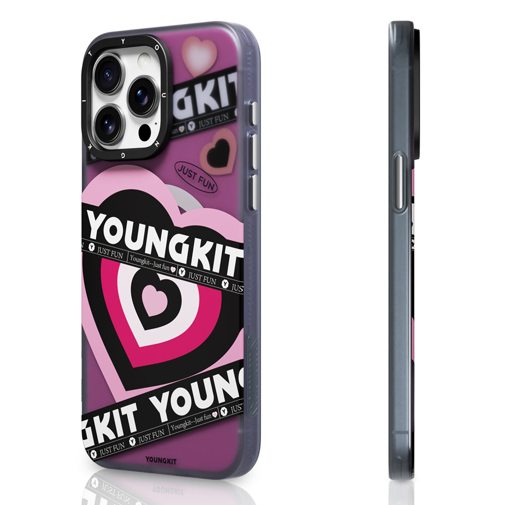 Youngkit Flipped Serisi iPhone 15 Pro M-safe Şarj Özellikli Airbagli Çift Katmanlı Kılıf