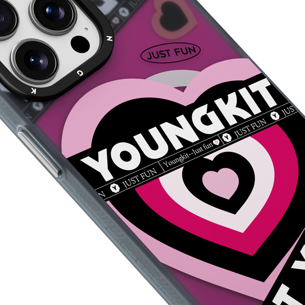 Youngkit Flipped Serisi iPhone 15 Pro M-safe Şarj Özellikli Airbagli Çift Katmanlı Kılıf
