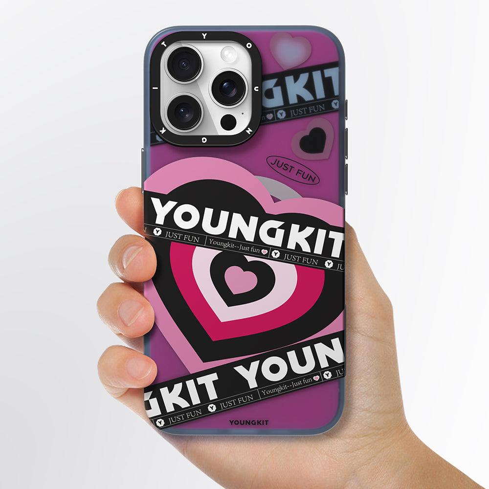 Youngkit Flipped Serisi iPhone 15 Pro M-safe Şarj Özellikli Airbagli Çift Katmanlı Kılıf