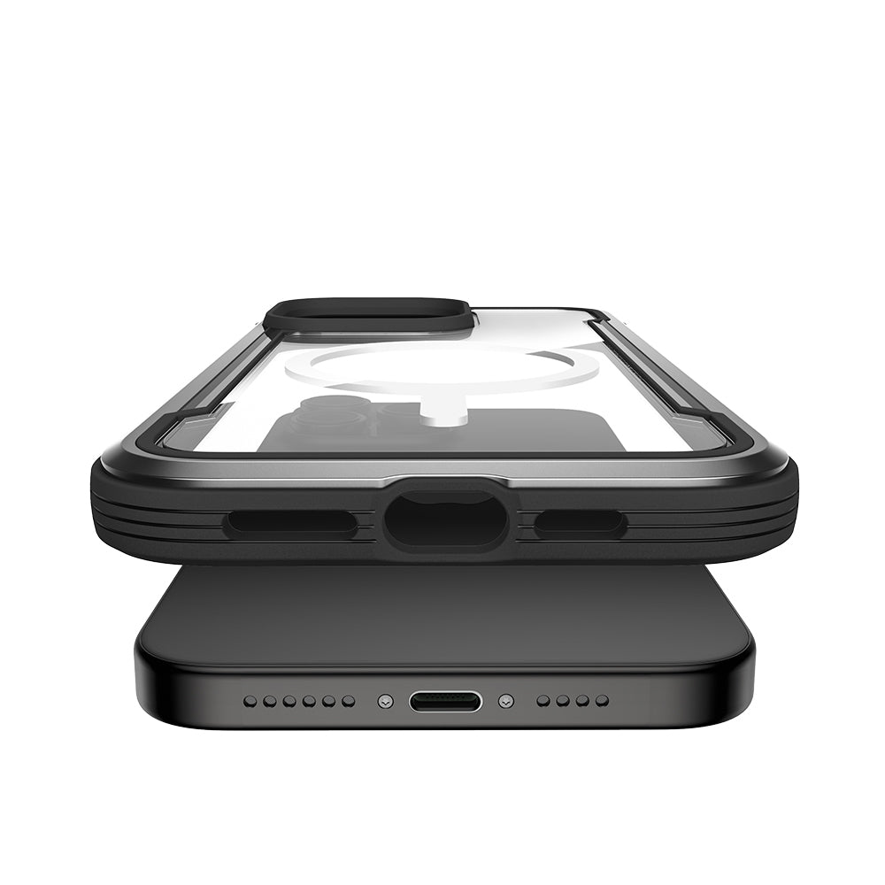 Raptic Shield Serisi iPhone 15 Pro M-safe Şarj Özellikli Airbagli Şeffaf Arka Yüzey Kılıf