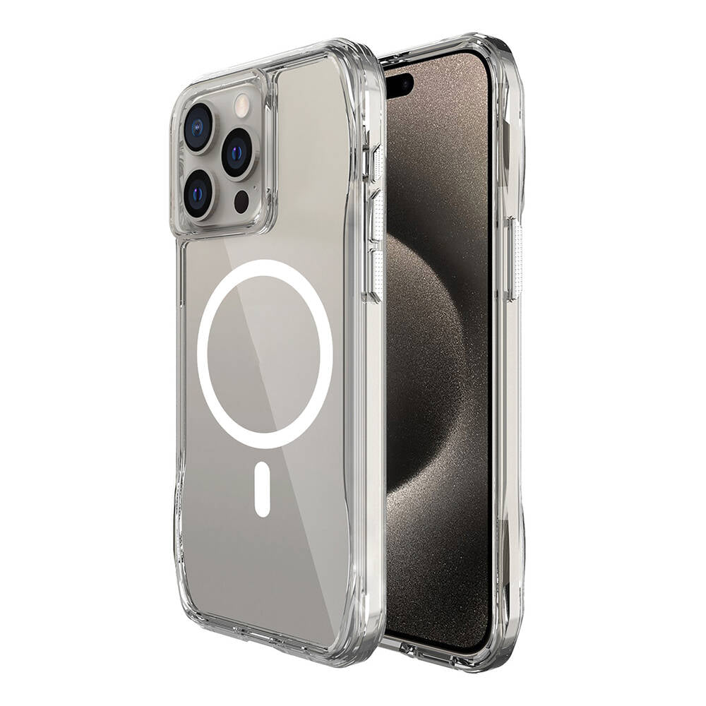Cepax iPhone 15 Pro M-safe Şarj Özellikli Airbagli Şeffaf İncek Kılıf