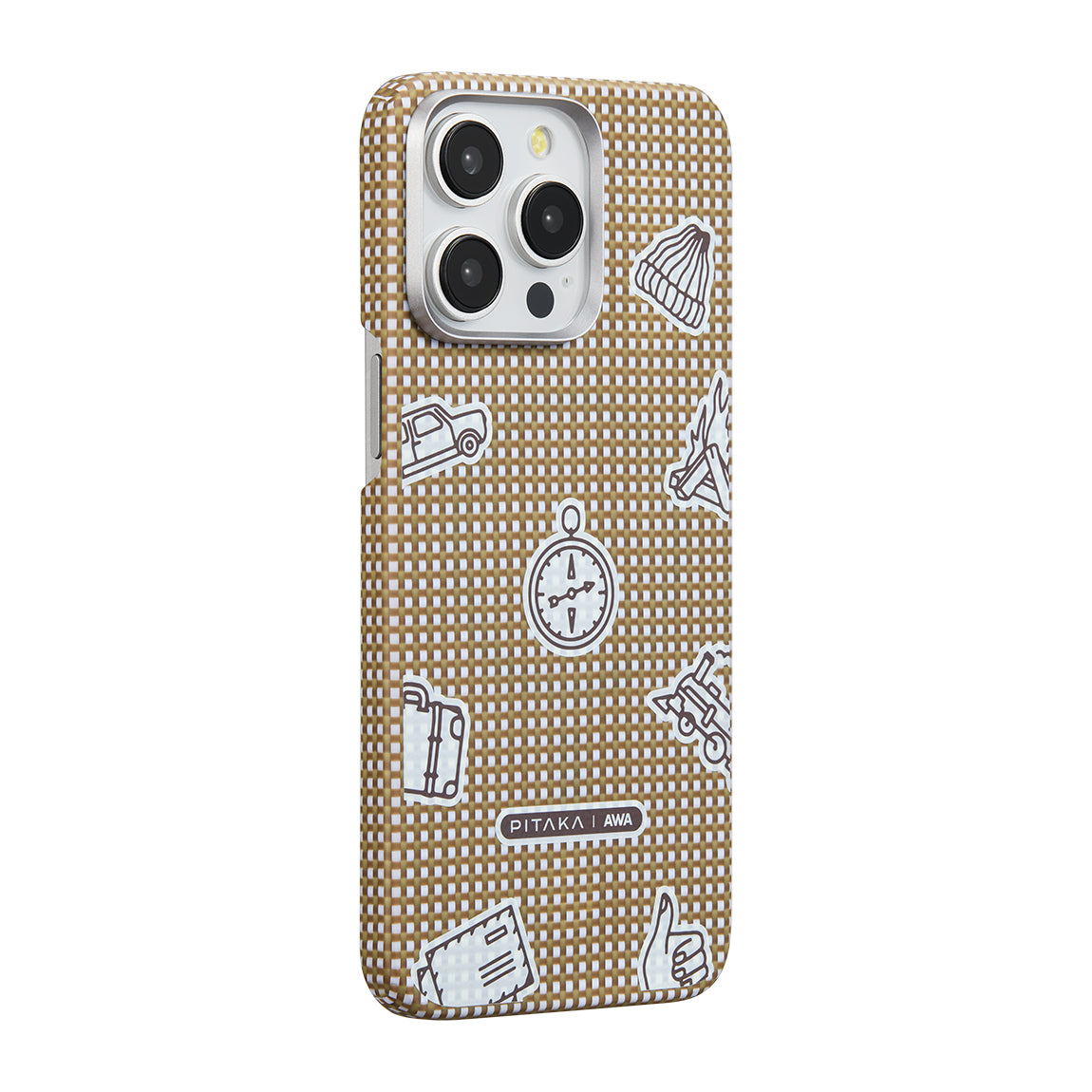Pitaka Ultra-Slim Classic Serisi iPhone 15 Pro M-safe Şarj Özellikli Awa Tasarımlı 1500D Aramid Fiber Canyon Kılıf