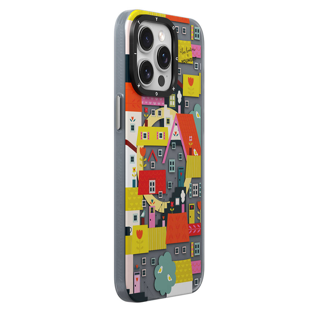 Youngkit Colorful Life Serisi iPhone 15 Pro Magsafe Şarj Özellikli Bee Brown Tasarımlı Telefon Kılıfı