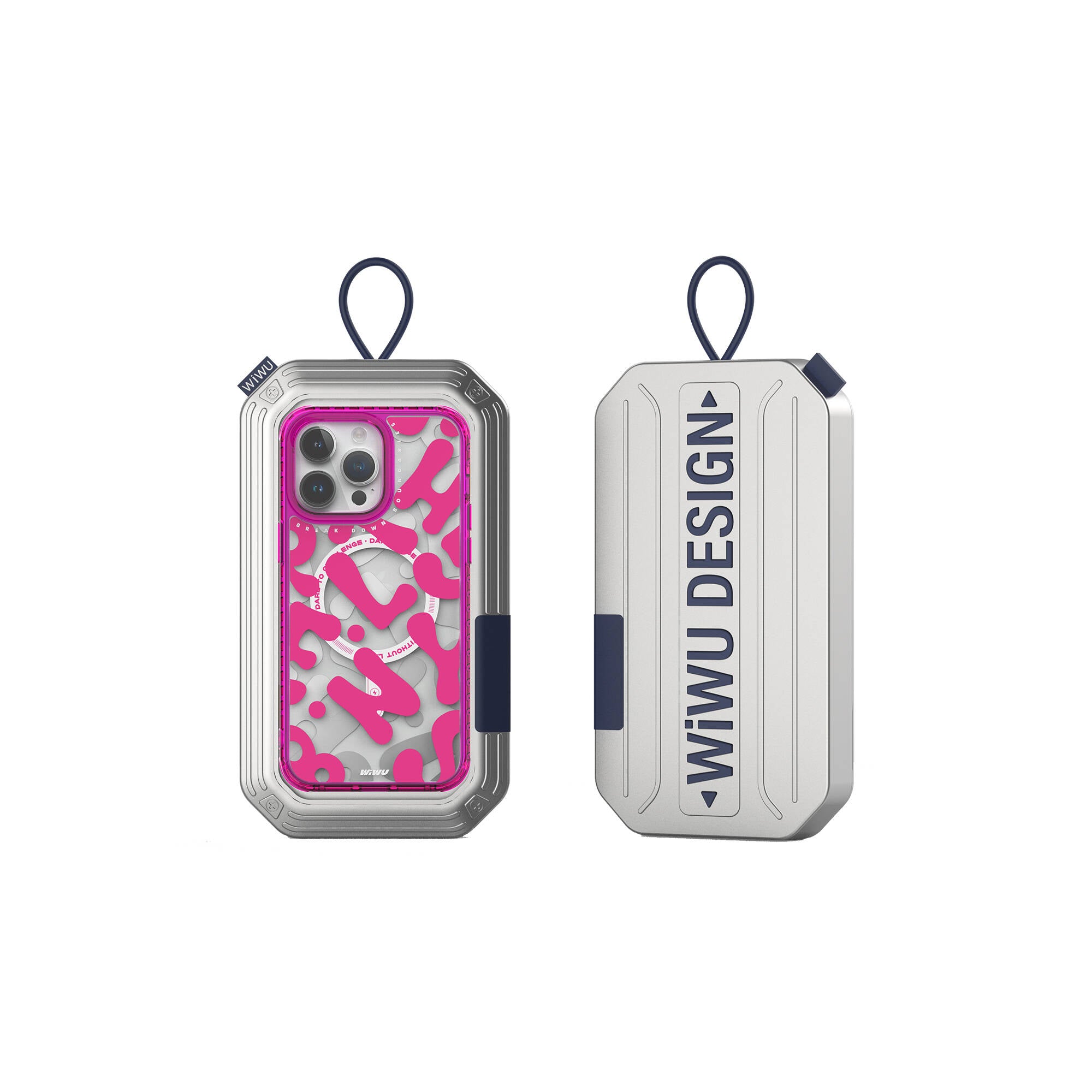 Wiwu Fluorescent G Serisi iPhone 15 Pro M-safe Şarj Özellikli Boya Desenli Telefon Kılıfı