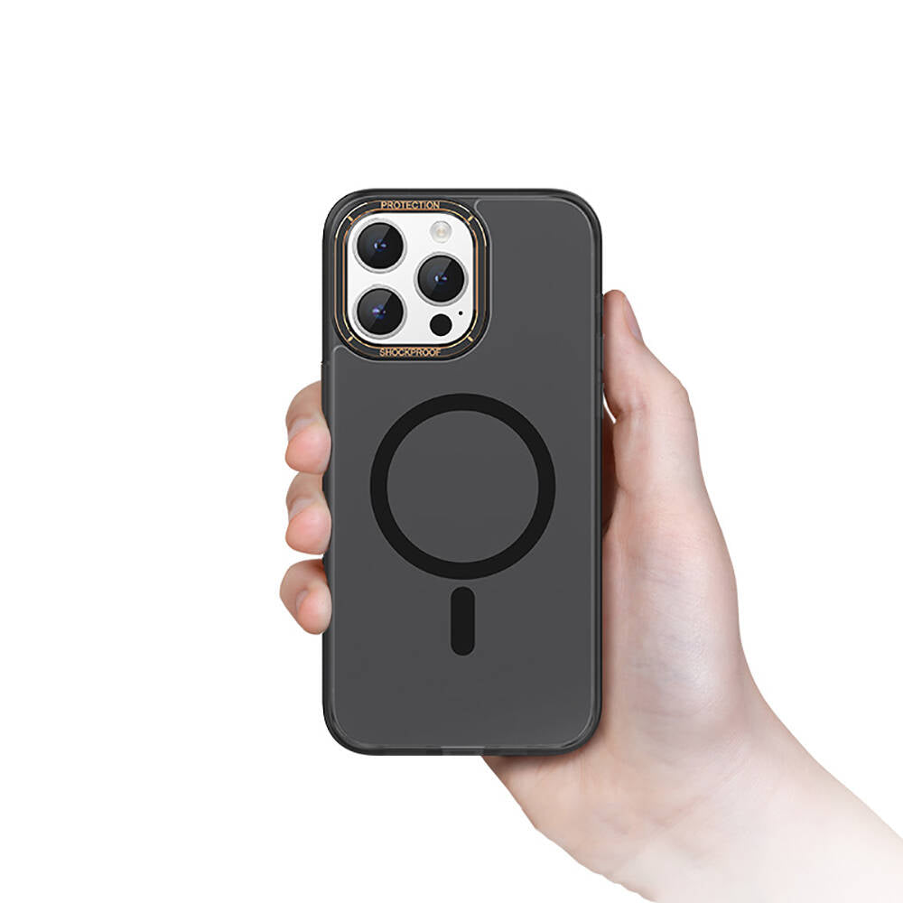 Recci Michelin Serisi iPhone 15 Pro M-safe Şarj Özellikli Cam Arka Yüzey Kılıf