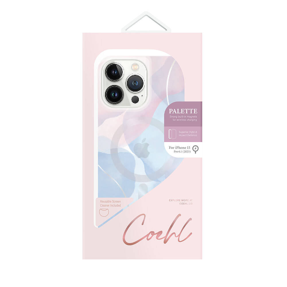 Coehl Palette iPhone 15 Pro M-safe Şarj Özellikli Dalgalı Çizgi Desenli Kılıf