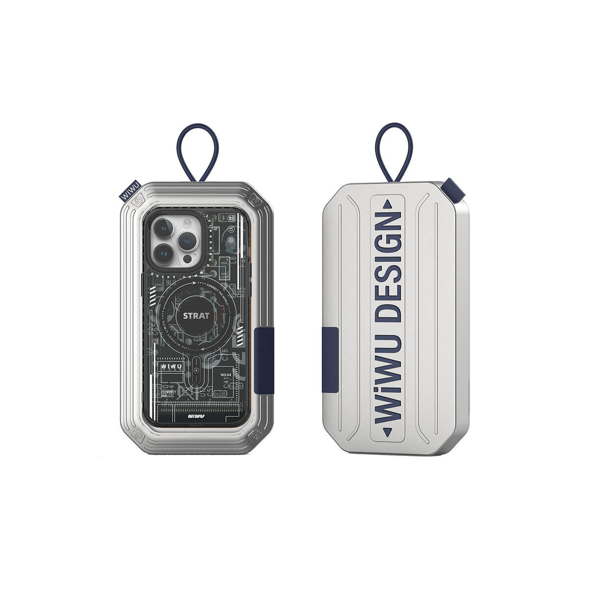 Wiwu Mecha Circuit H Serisi iPhone 15 Pro M-safe Şarj Özellikli Desenli Kılıf