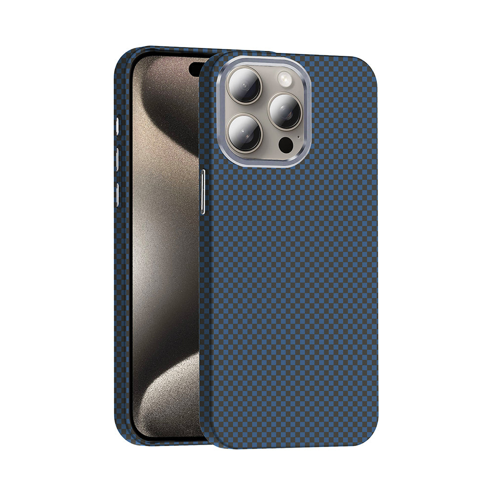 Cepax iPhone 15 Pro M-safe Şarj Özellikli Karbon Fiber Görünümlü Gros Kılıf