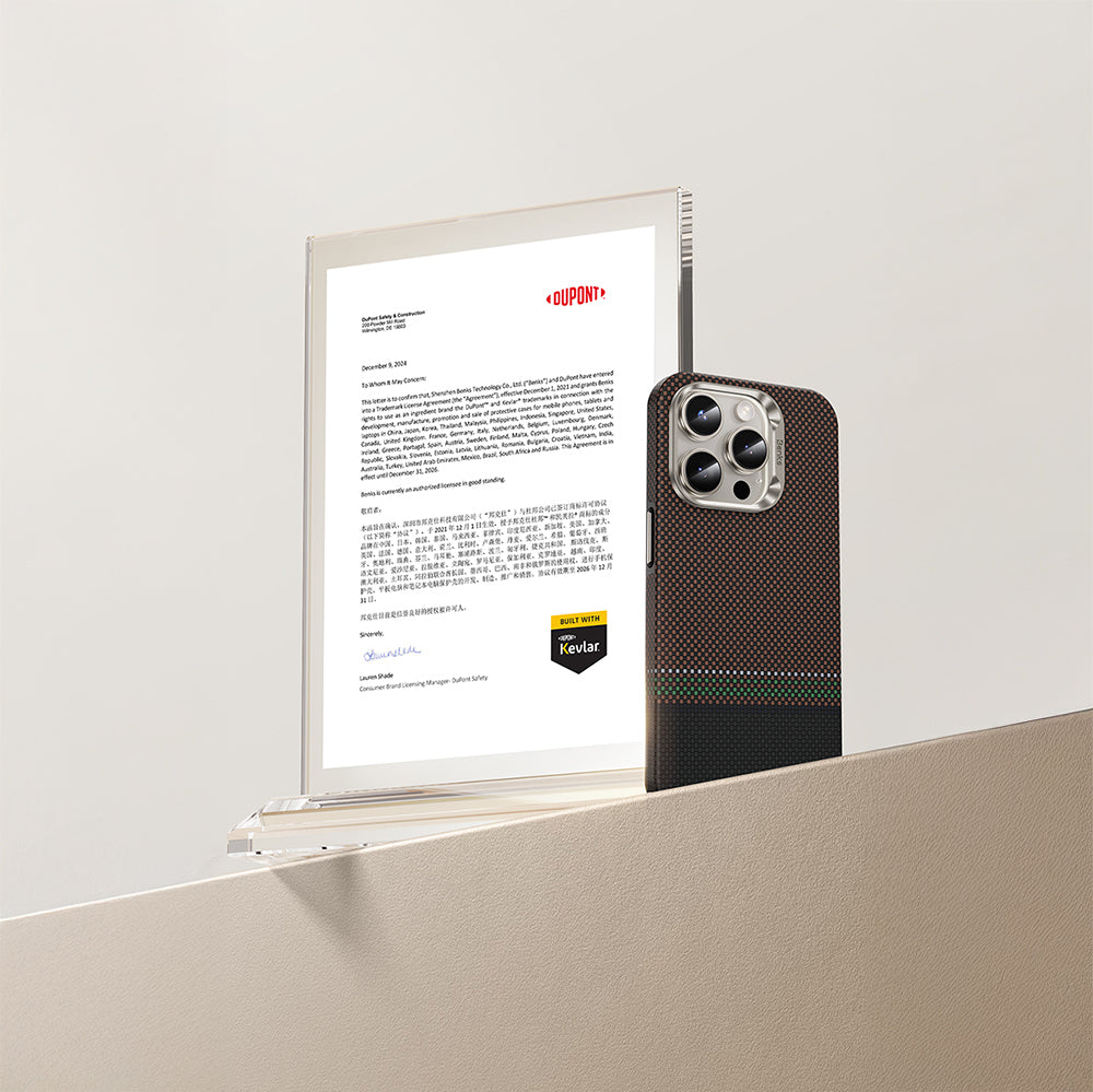 Benks Prestige ArmorPro iPhone 15 ProKarbon Fiber Tasarımlı M-safe Kevlar Kılıf
