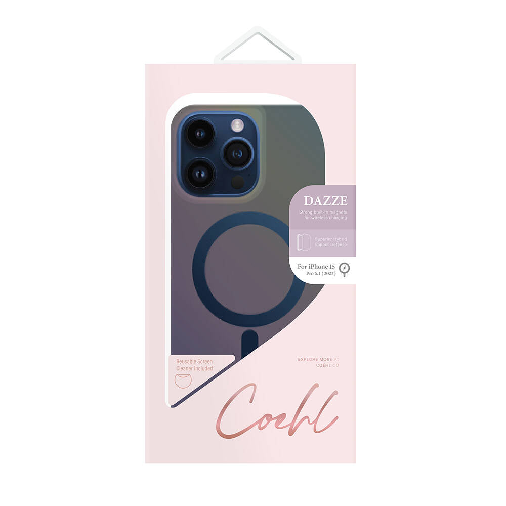 Coehl Dazze iPhone 15 Pro M-safe Şarj Özellikli Mistik Mor Renkli Telefon Kılıfı