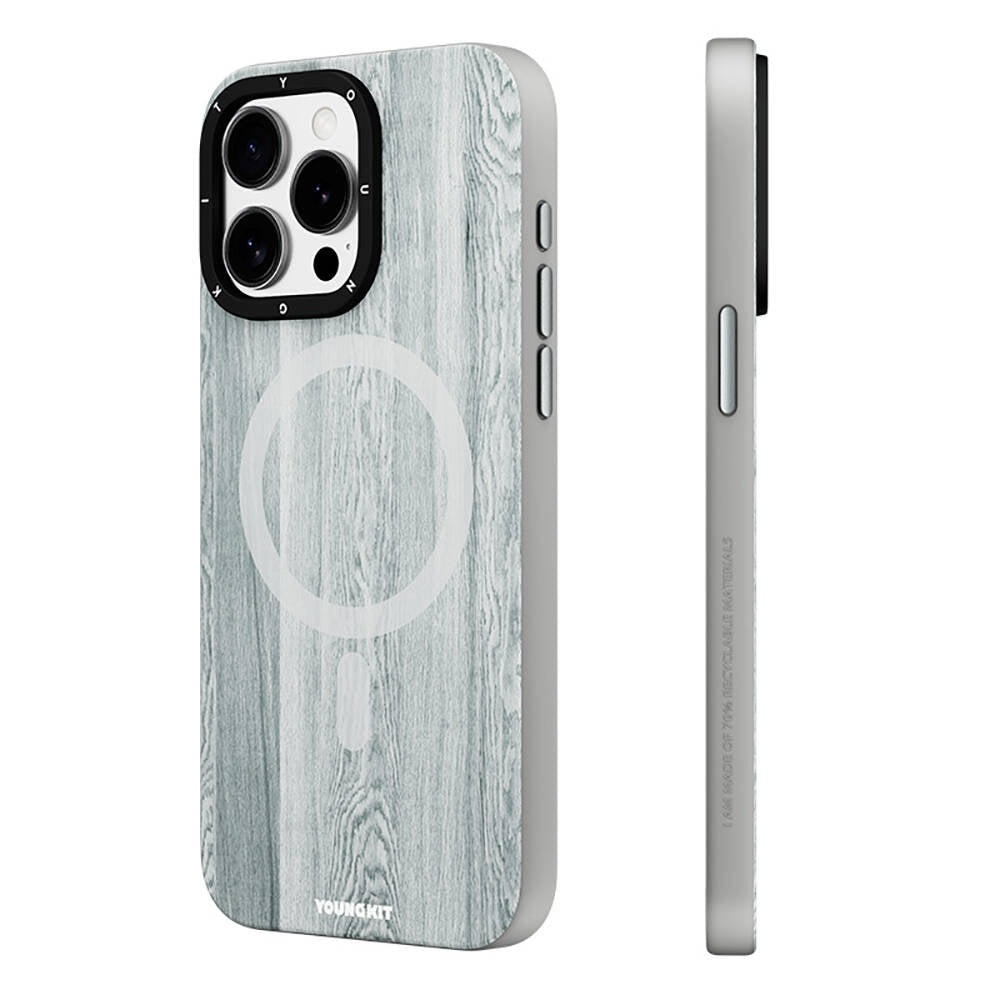 Youngkit Wood Forest Serisi iPhone 15 Pro Magsafe Şarj Özellikli Sararmaya Dayanıklı Telefon Kılıfı - 1