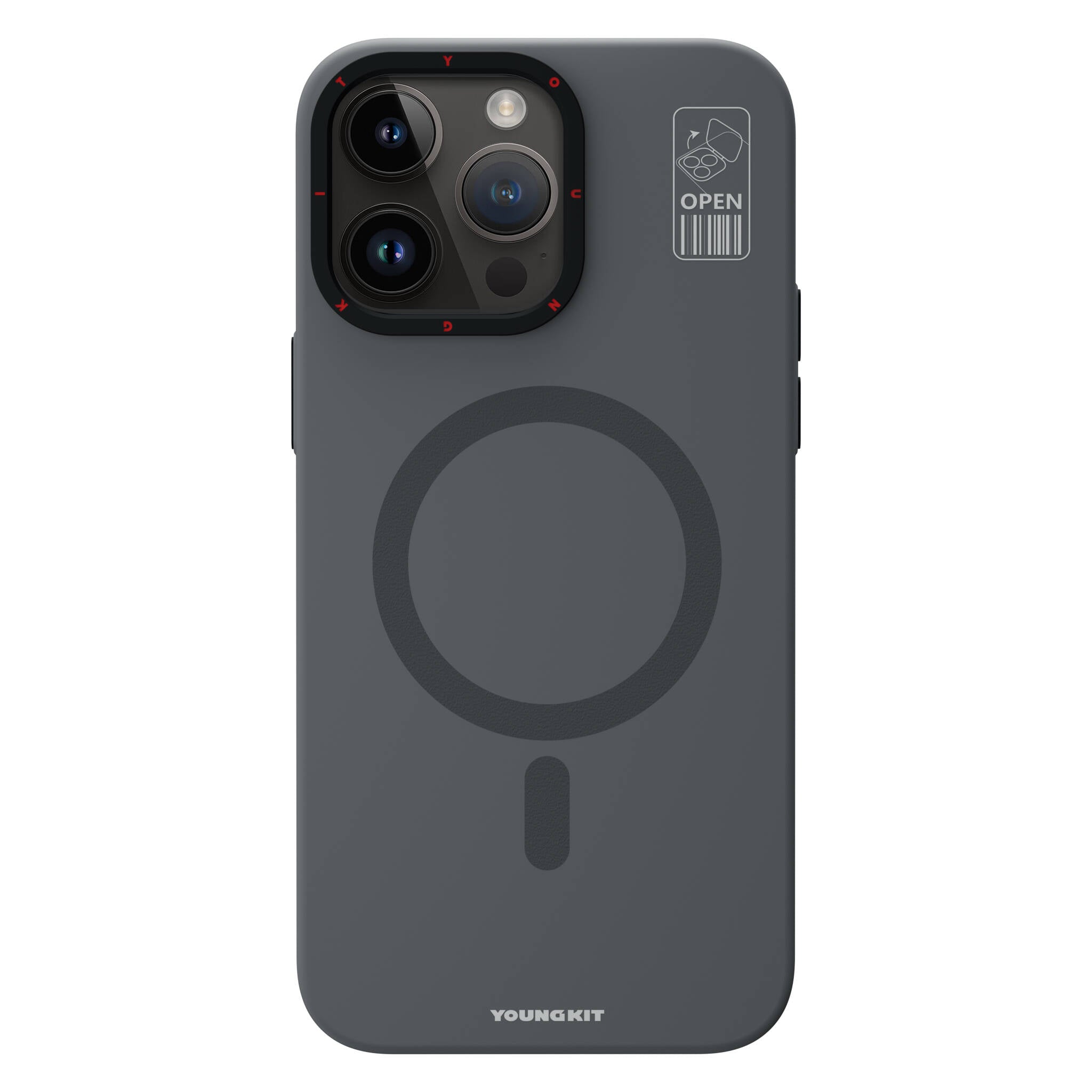 YoungKit Hermit Bracket Serisi iPhone 15 Pro M-safe Şarj Özellikli Standlı Telefon Kılıfı