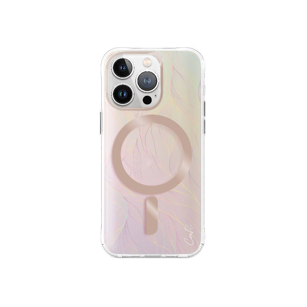 Coehl Willow iPhone 15 Pro M-safe Şarj Özellikli Yaprak Desenli Kılıf