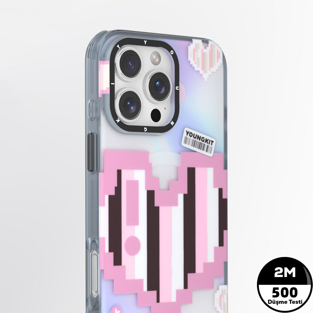 Youngkit Love Serisi iPhone 15 Pro M-safe Şarj Özellikli Telefon Kılıfı