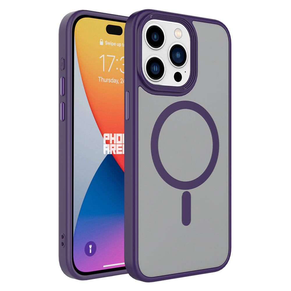 Cepax Matte Magsafe iPhone 15 Pro Mat Arka Yüzey Kablosuz Şarj Özellikli Telefon Kılıfı - 1