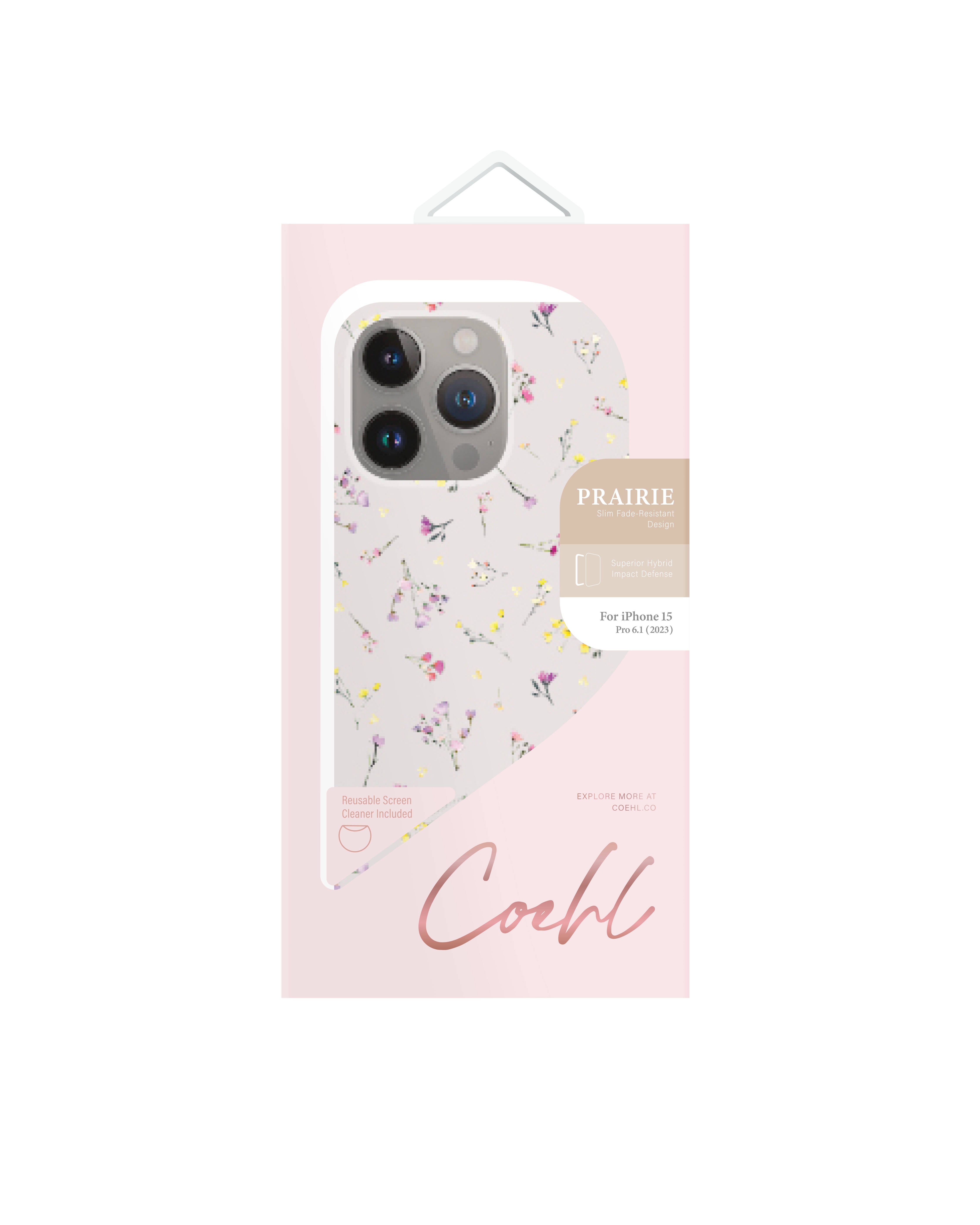 Coehl Prairie iPhone 15 Pro Mini Çayır Çiçekleri Desenli Kılıf