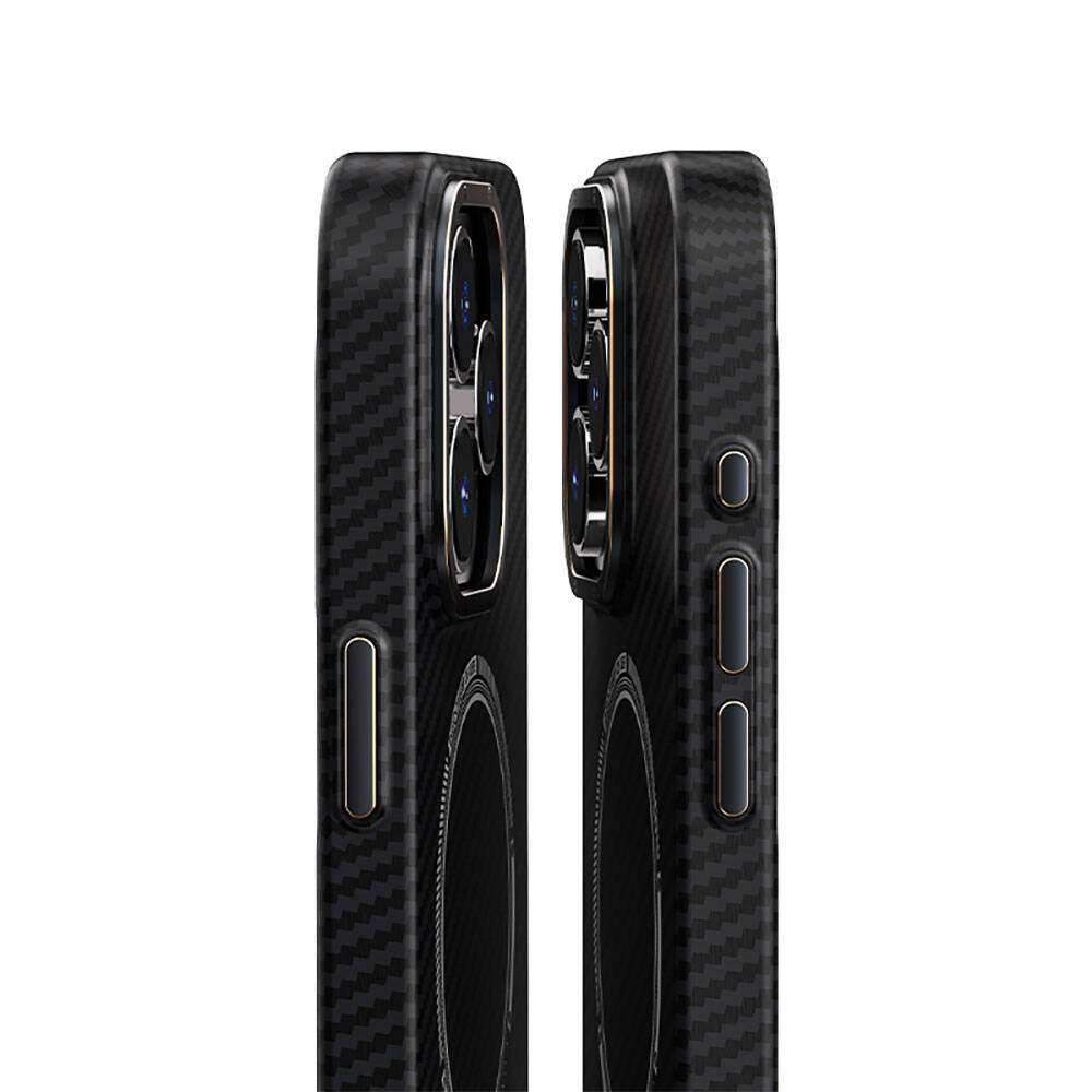 Recci Machinist Serisi iPhone 15 Pro M-safe Şarj Özellikli Magnetik Karbon Telefon Kılıfı