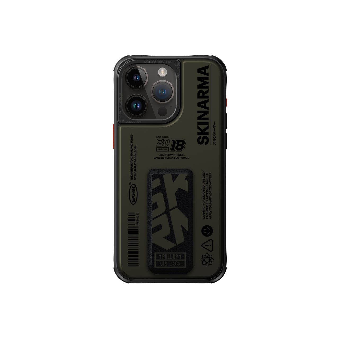 SkinArma iPhone 15 Pro Desenli Airbag Tasarımlı Standlı Spunk Telefon Kılıfı