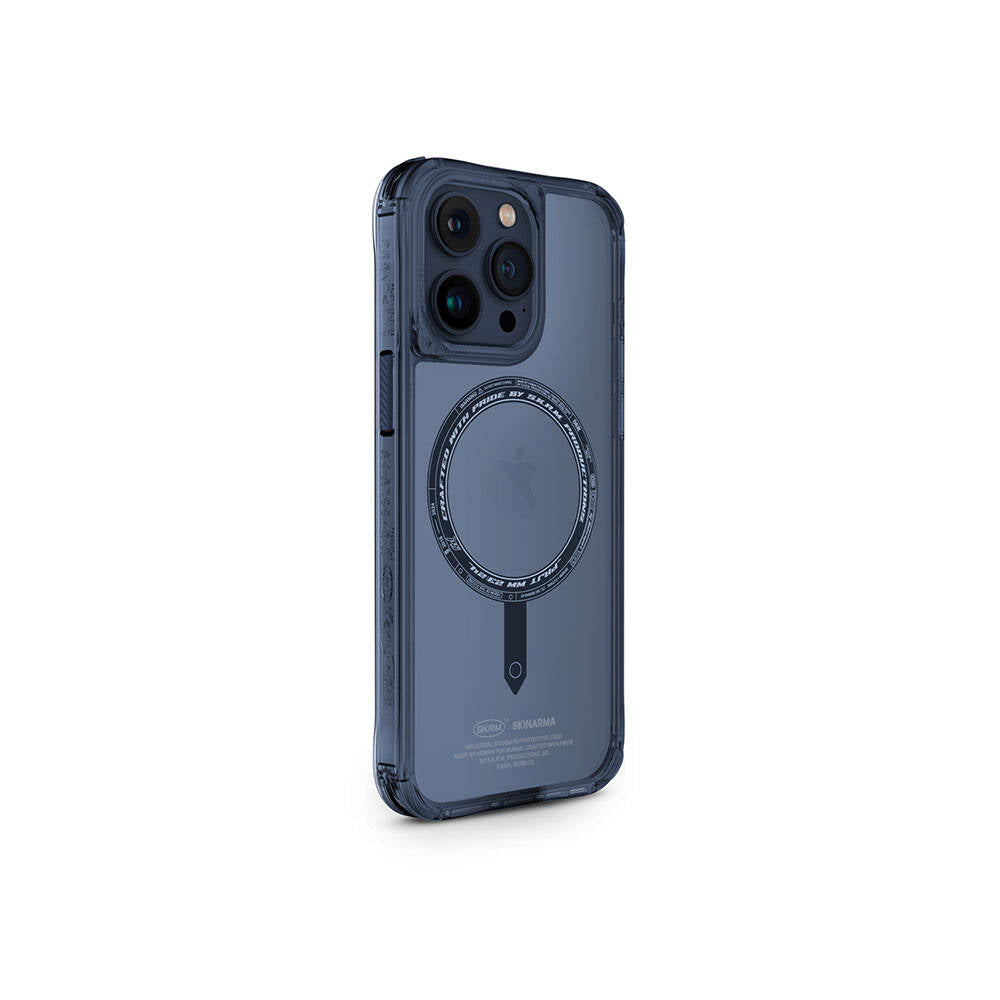 SkinArma iPhone 15 Pro Şeffaf M-safe Şarj Özellikli Kado Kartlıklı Saido Kılıf