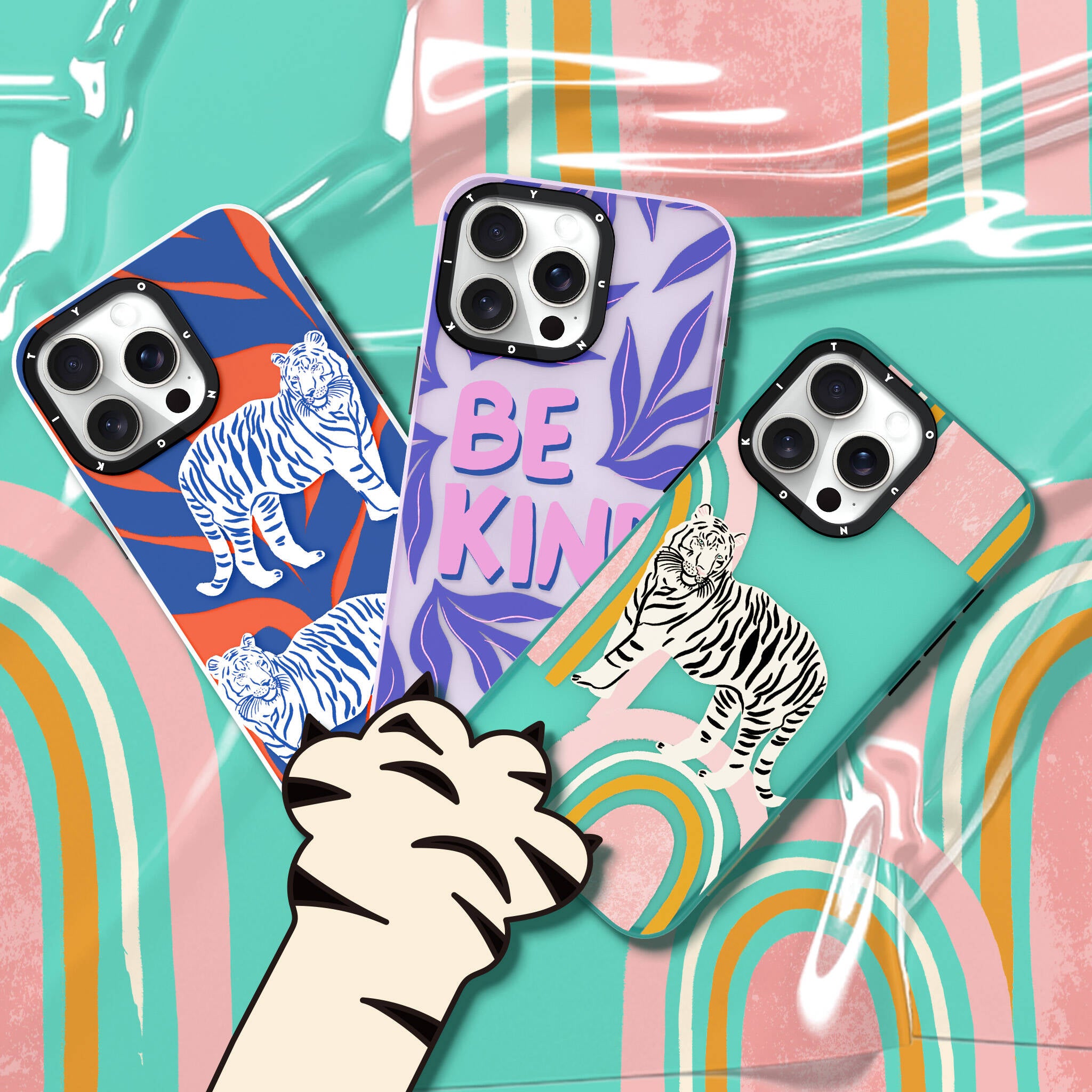 Youngkit Tiger Rhyme iPhone 15 Pro Tara Reed Tasarımlı Telefon Kılıfı