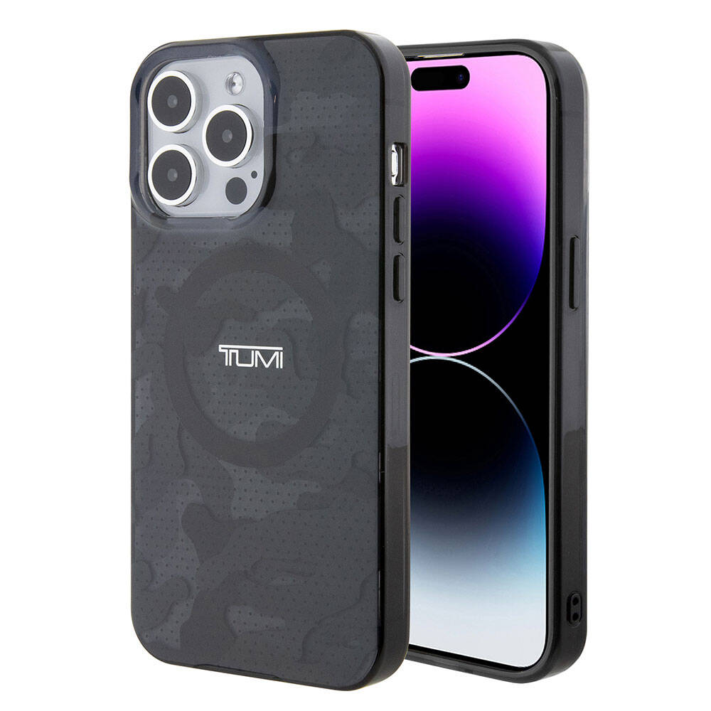 TUMI iPhone 15 Pro Orjinal Lisanslı M-safe Şarj Özellikli PC TPU Çift Katmanlı Kamuflaj Desenli Kılıf