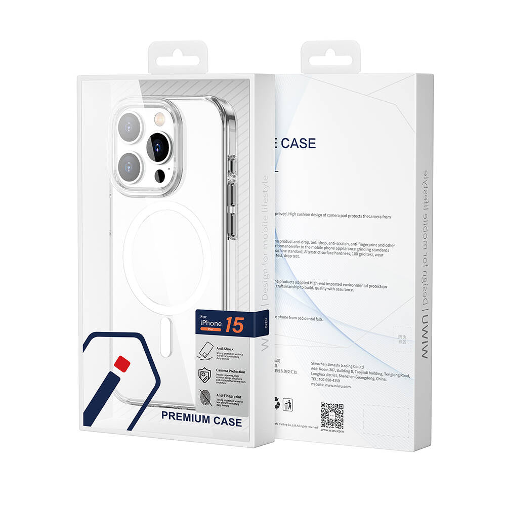 Wiwu BC-022 iPhone 15 Pro M-safe Şarj Özellikli Şeffaf Transparan Kılıf