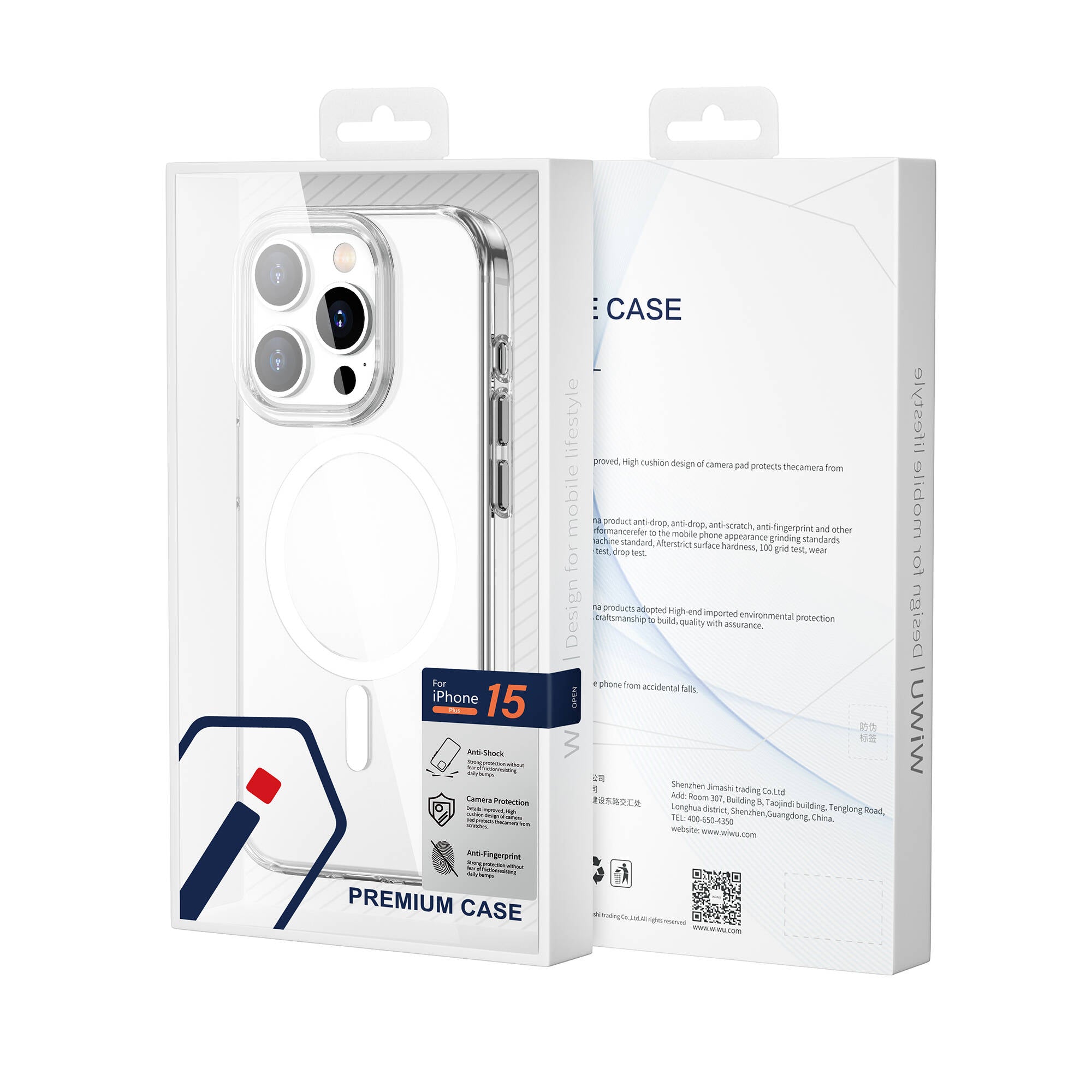 Wiwu FYY-014 iPhone 15 Pro M-safe Şarj Özellikli Şeffaf Telefon Kılıfı