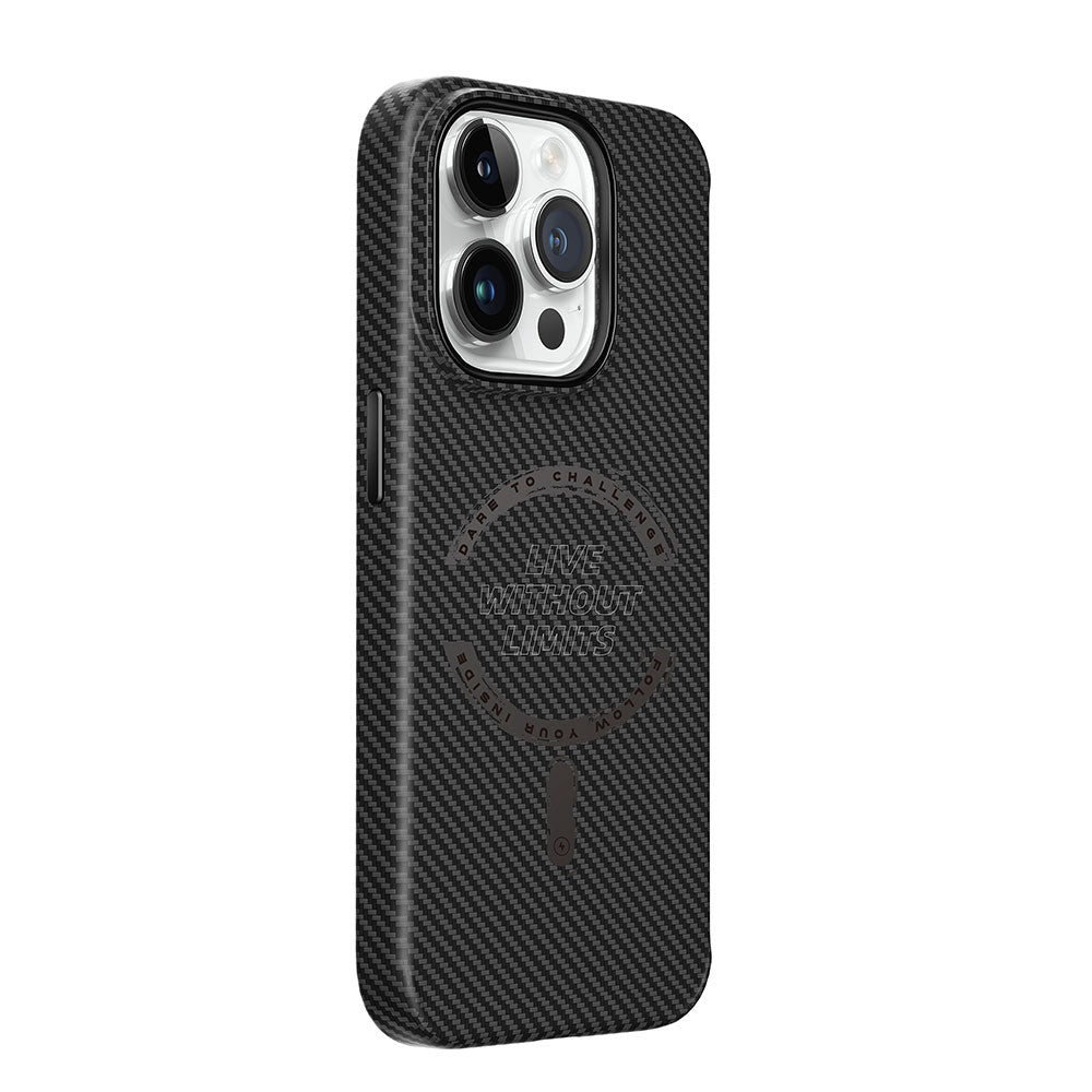 Wiwu LCC-107 iPhone 15 Pro Karbon Fiber M-safe Şarj Özellikli Kamera Korumalı Kabon Kılıf