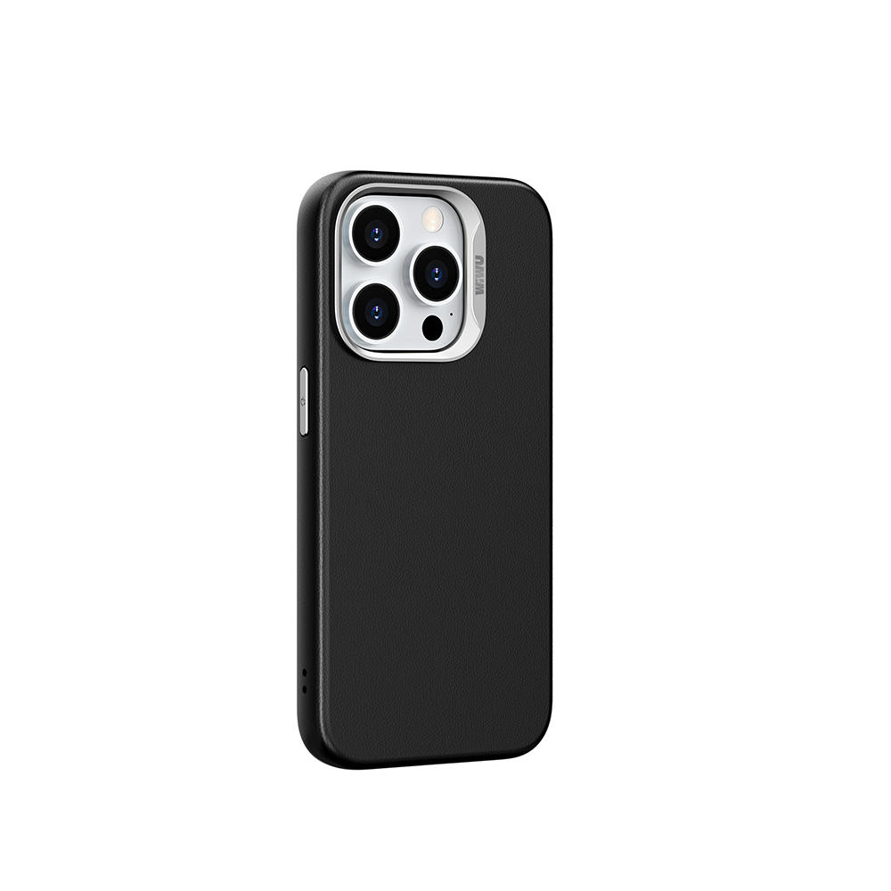 Wiwu SP-019 iPhone 15 Pro Magsafe Vegan Leather Deri Telefon Kılıfı