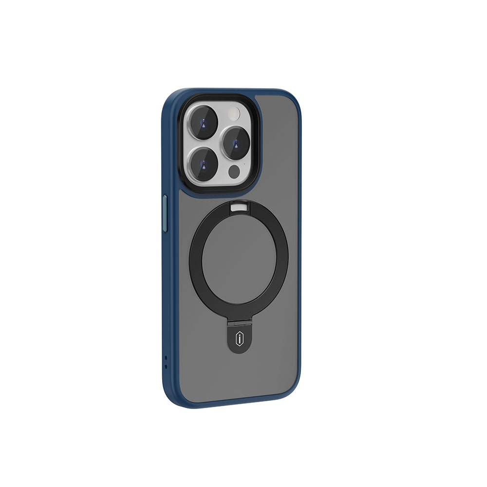 Wiwu ZMM-010 iPhone 15 Pro Max M-safe Şarj Özellikli Mat Arka Yüzey Standlı Telefon Kılıfı