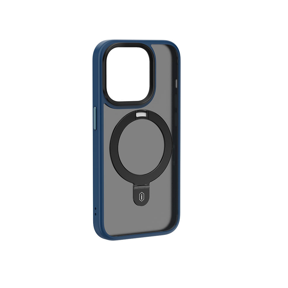 Wiwu ZMM-010 iPhone 15 Pro M-safe Şarj Özellikli Mat Arka Yüzey Standlı Telefon Kılıfı
