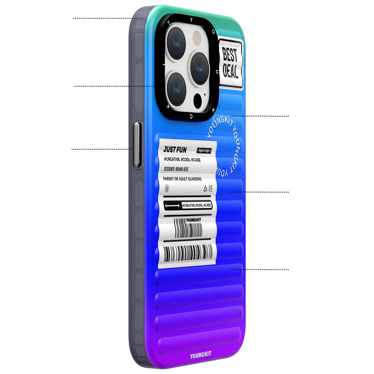 YoungKit The Secret Color Serisi iPhone 15 Pro Telefon Kılıfı