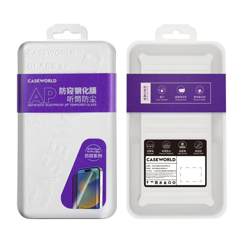CaseWorld HD Serisi iPhone 15 Pro Max 0.33mm Privacy Temperli Cam Ekran Koruyucu