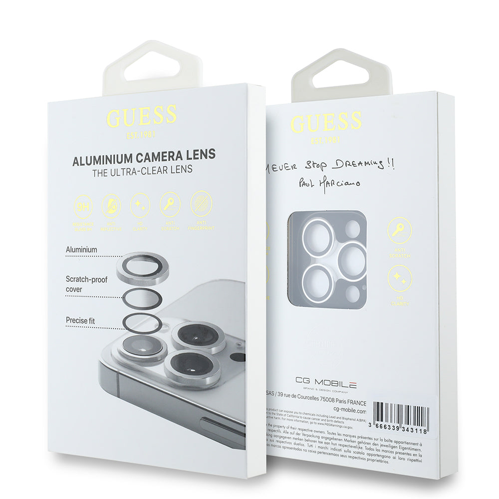 Guess iPhone 15 Pro Max Orjinal Lisanslı Metal Kamera Lens Koruyucu