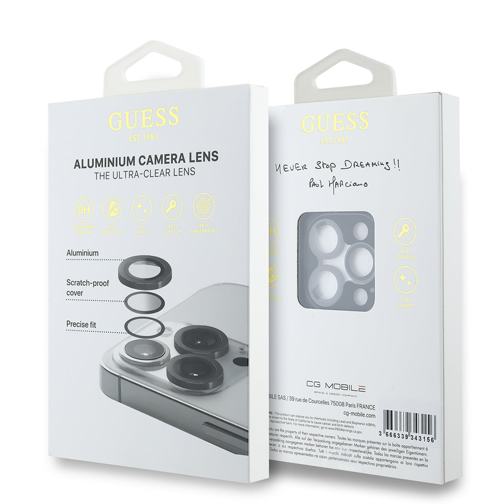 Guess iPhone 15 Pro Max Orjinal Lisanslı Metal Kamera Lens Koruyucu