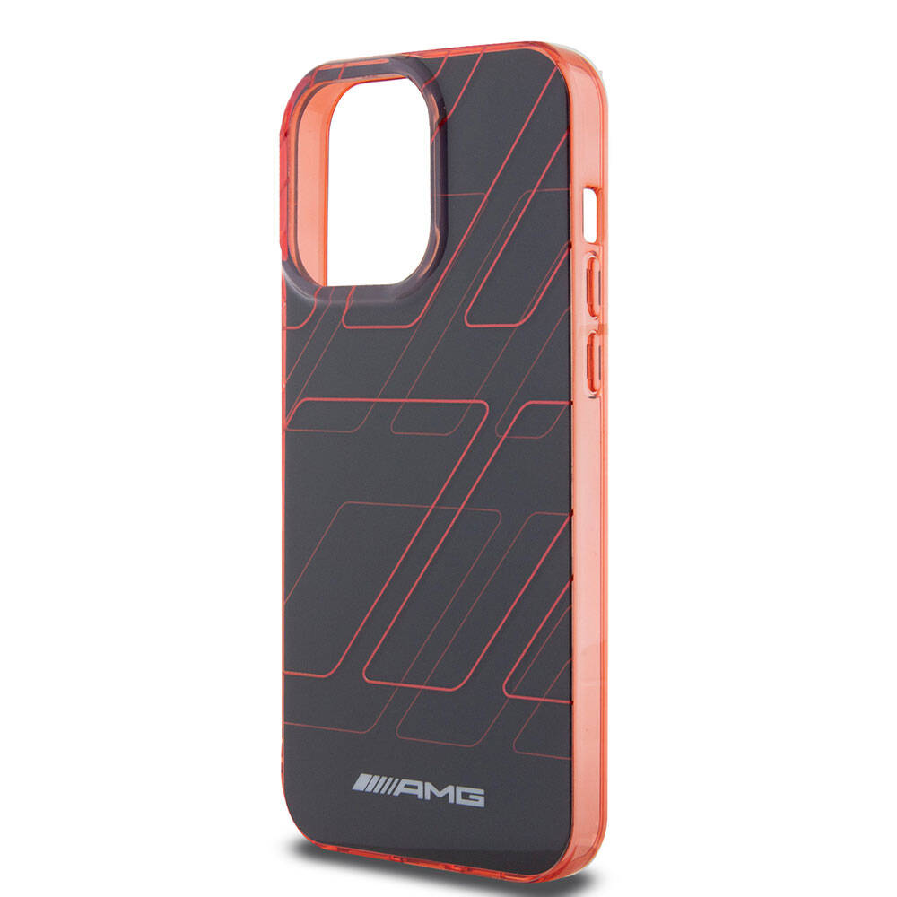 AMG iPhone 15 Pro Max Orjinal Lisanslı Çift Katmanlı Dörtgen Desenli Telefon Kılıfı