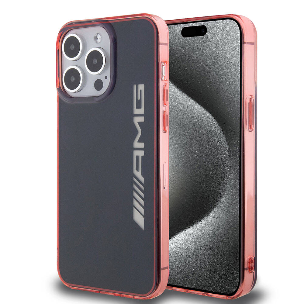 AMG iPhone 15 Pro Max Orjinal Lisanslı Çift Katmanlı Şeffaf Büyük Logo Telefon Kılıfı