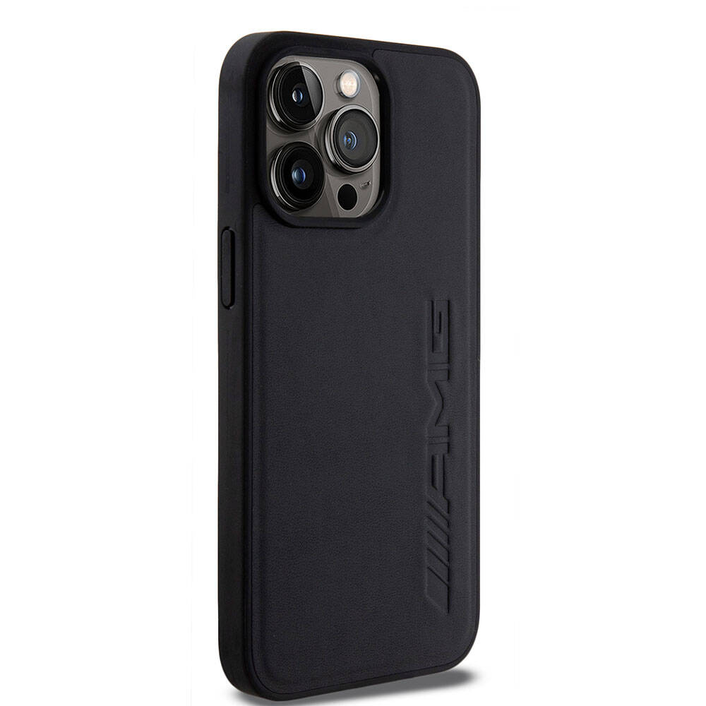AMG iPhone 15 Pro Max Orjinal Lisanslı M-safe Şarj Özellikli Deri Sıcak Damgalı Kılıf
