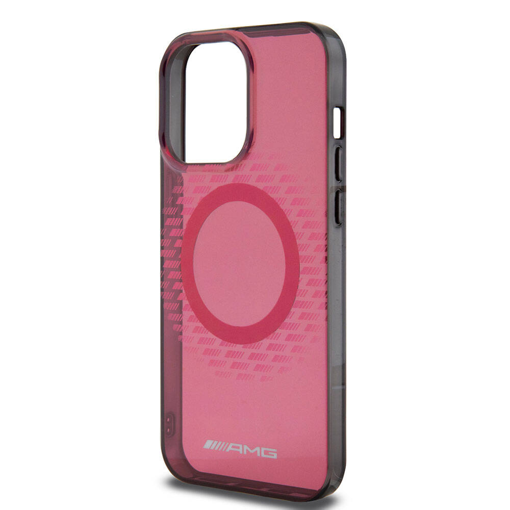 AMG iPhone 15 Pro Max Orjinal Lisanslı M-safe Şarj Özellikli Eşkenar Dörtgen Desenli Transparan Kılıf