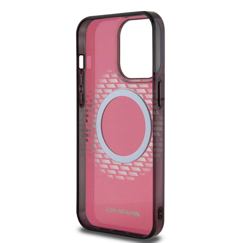 AMG iPhone 15 Pro Max Orjinal Lisanslı M-safe Şarj Özellikli Eşkenar Dörtgen Desenli Transparan Kılıf