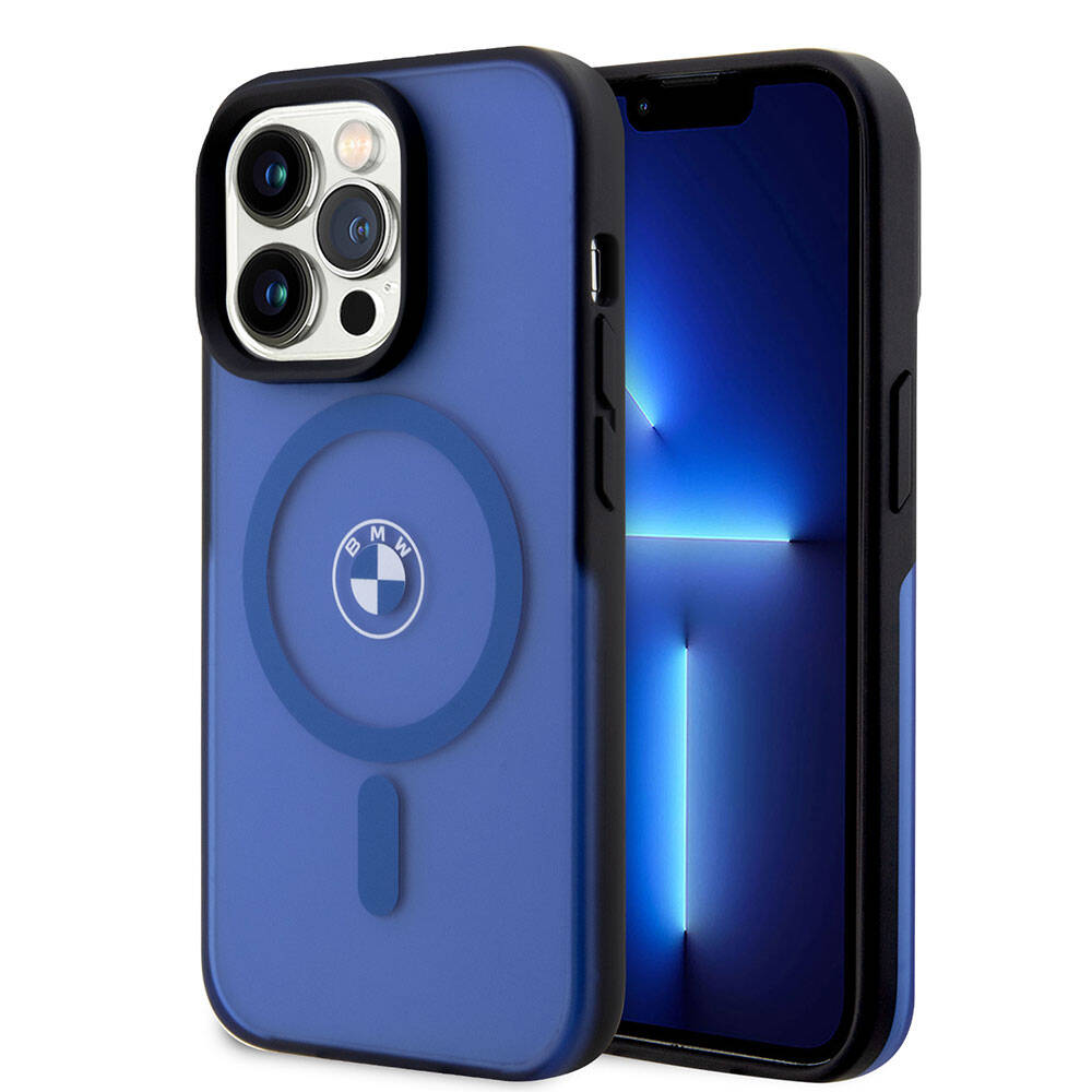 BMW iPhone 15 Pro Max Orjinal Lisanslı Magsafe Şarj Özellikli IML Baskı Logolu Buzlu Mat Telefon Kılıfı - 1