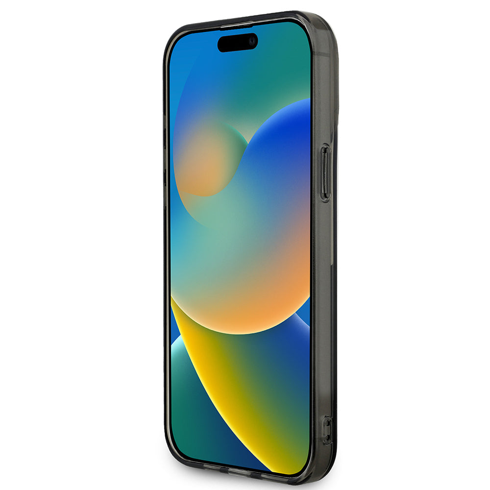 BMW iPhone 15 Pro Max Orjinal Lisanslı Yarı Transparan M Dizayn Çizgili Telefon Kılıfı