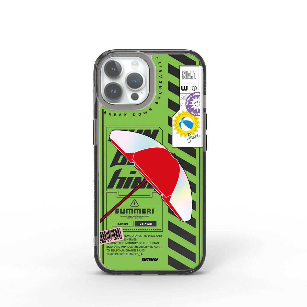 Wiwu Summer Serisi iPhone 15 Pro Max Çift Katman Desenli Telefon Kılıfı