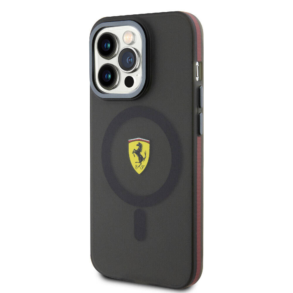 Ferrari iPhone 15 Pro Max Orjinal Lisanslı M-safe Şarj Özellikli Kontrast Bumper Kılıf