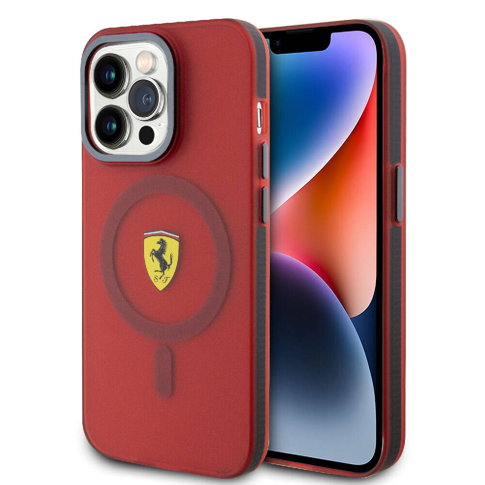 Ferrari iPhone 15 Pro Max Orjinal Lisanslı M-safe Şarj Özellikli Kontrast Bumper Kılıf