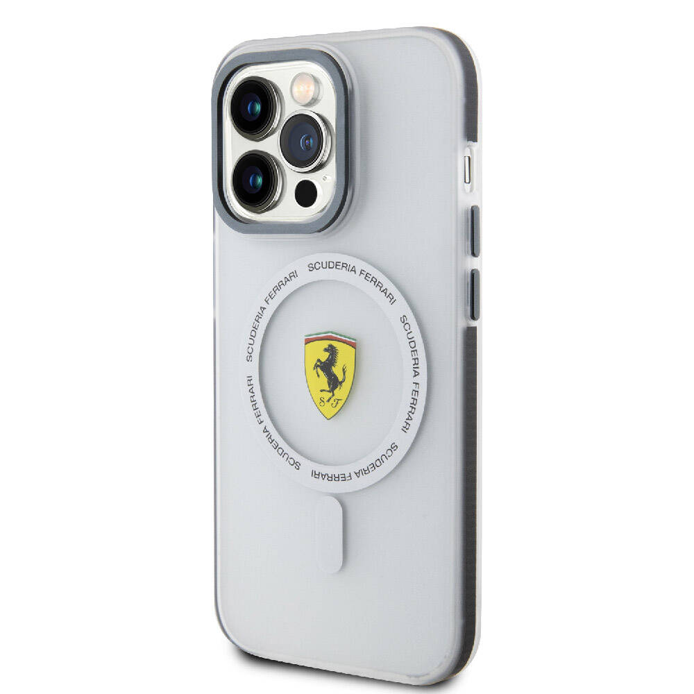 Ferrari iPhone 15 Pro Max Orjinal Lisanslı M-safe Şarj Özellikli Kontrast Bumper SF Ring Kılıf