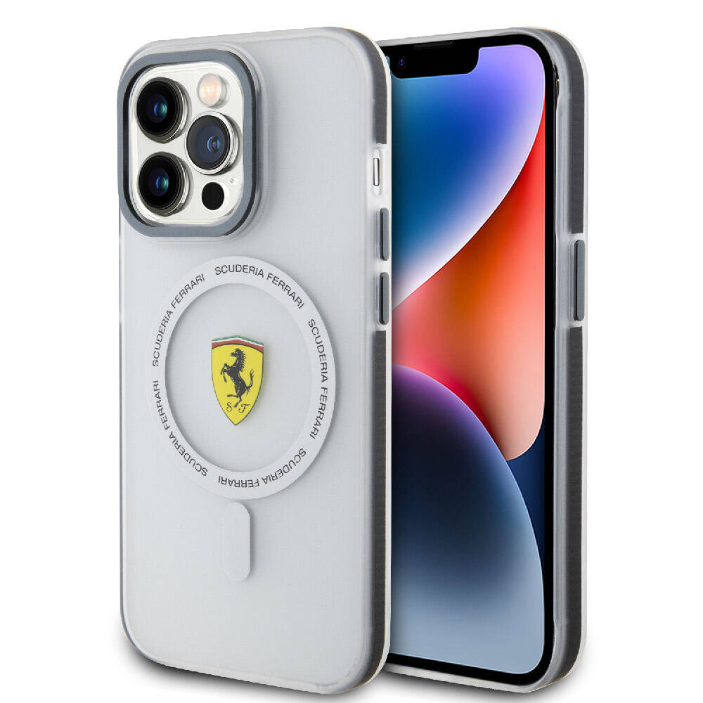 Ferrari iPhone 15 Pro Max Orjinal Lisanslı M-safe Şarj Özellikli Kontrast Bumper SF Ring Kılıf