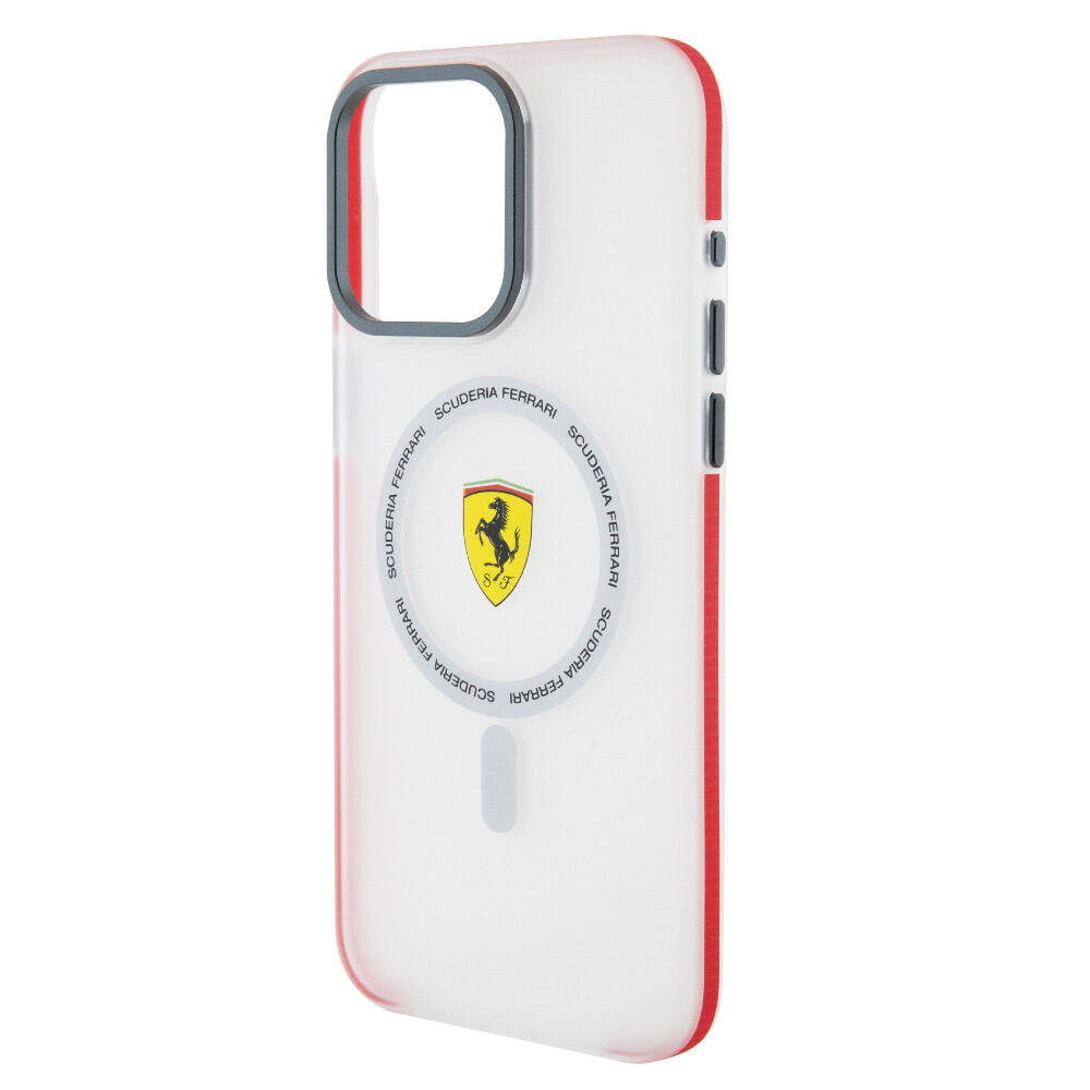 Ferrari iPhone 15 Pro Max Orjinal Lisanslı M-safe Şarj Özellikli Kontrast Bumper SF Ring Kılıf