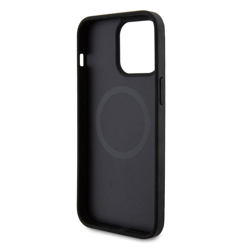 Ferrari iPhone 15 Pro Max Orjinal Lisanslı M-safe Şarj Özellikli Metal Logolu PU Karbon Kılıf