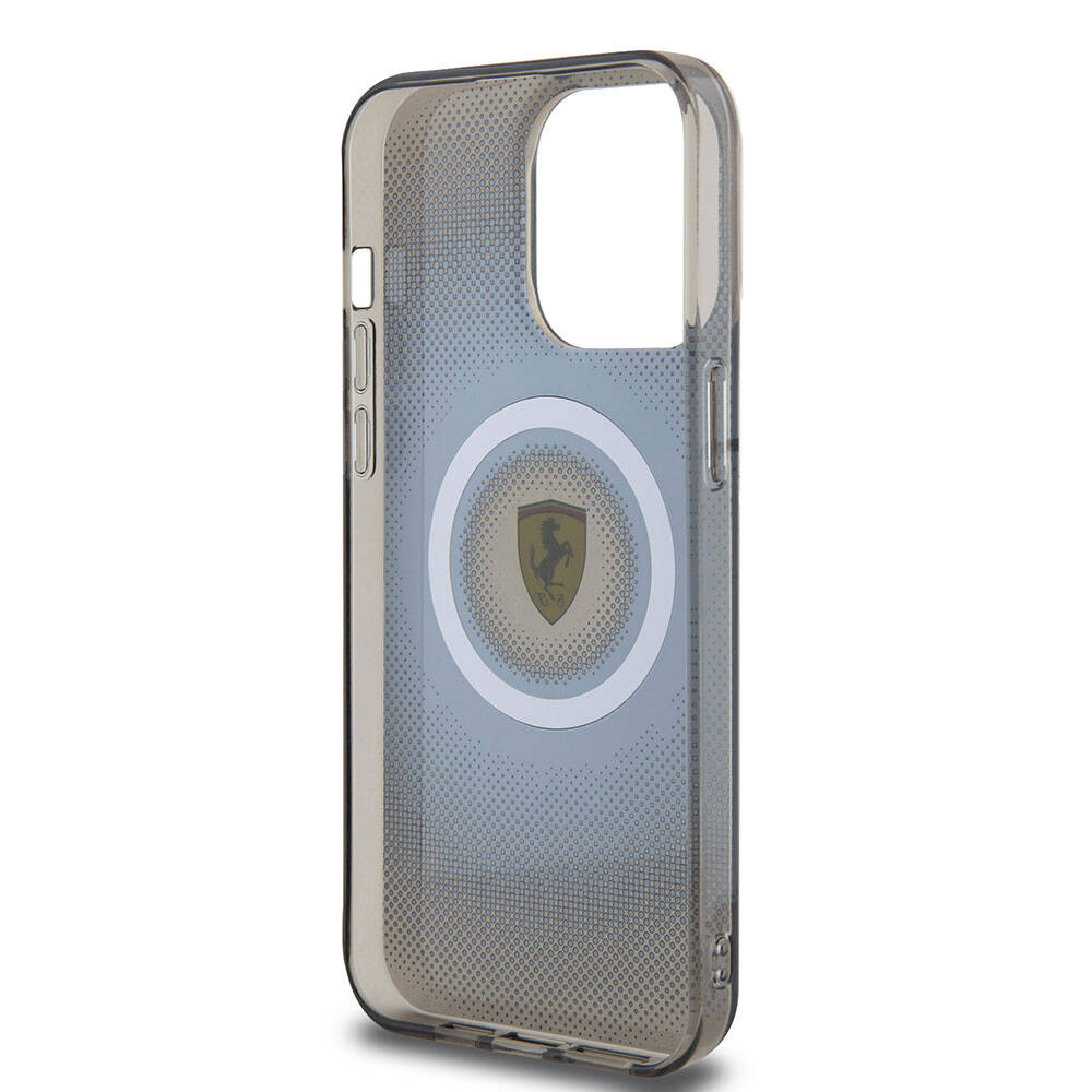 Ferrari iPhone 15 Pro Max Orjinal Lisanslı M-safe Şarj Özellikli Parçalanan Noktalar Desenli Kılıf